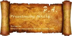 Pruzsinszky Attila névjegykártya